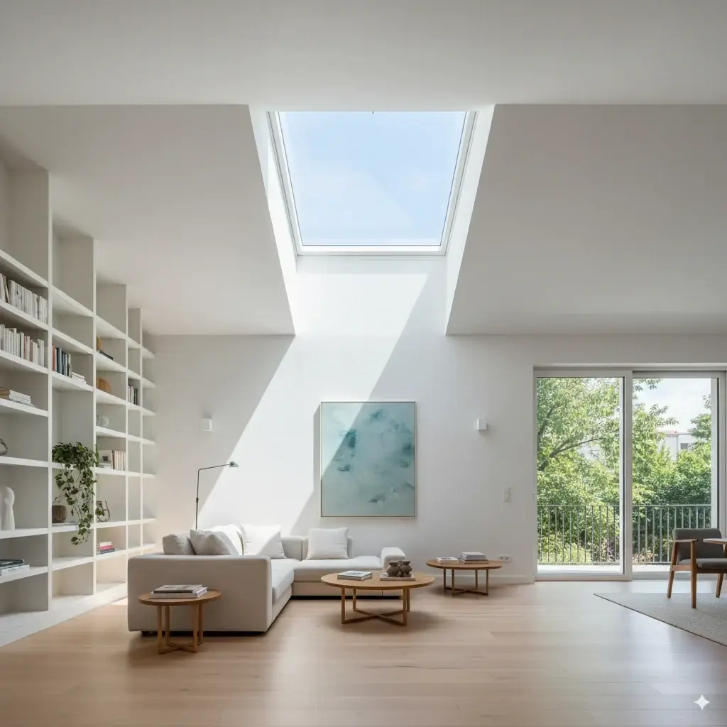 Puits de lumière apportant un éclairage naturel à l’intérieur d’une maison