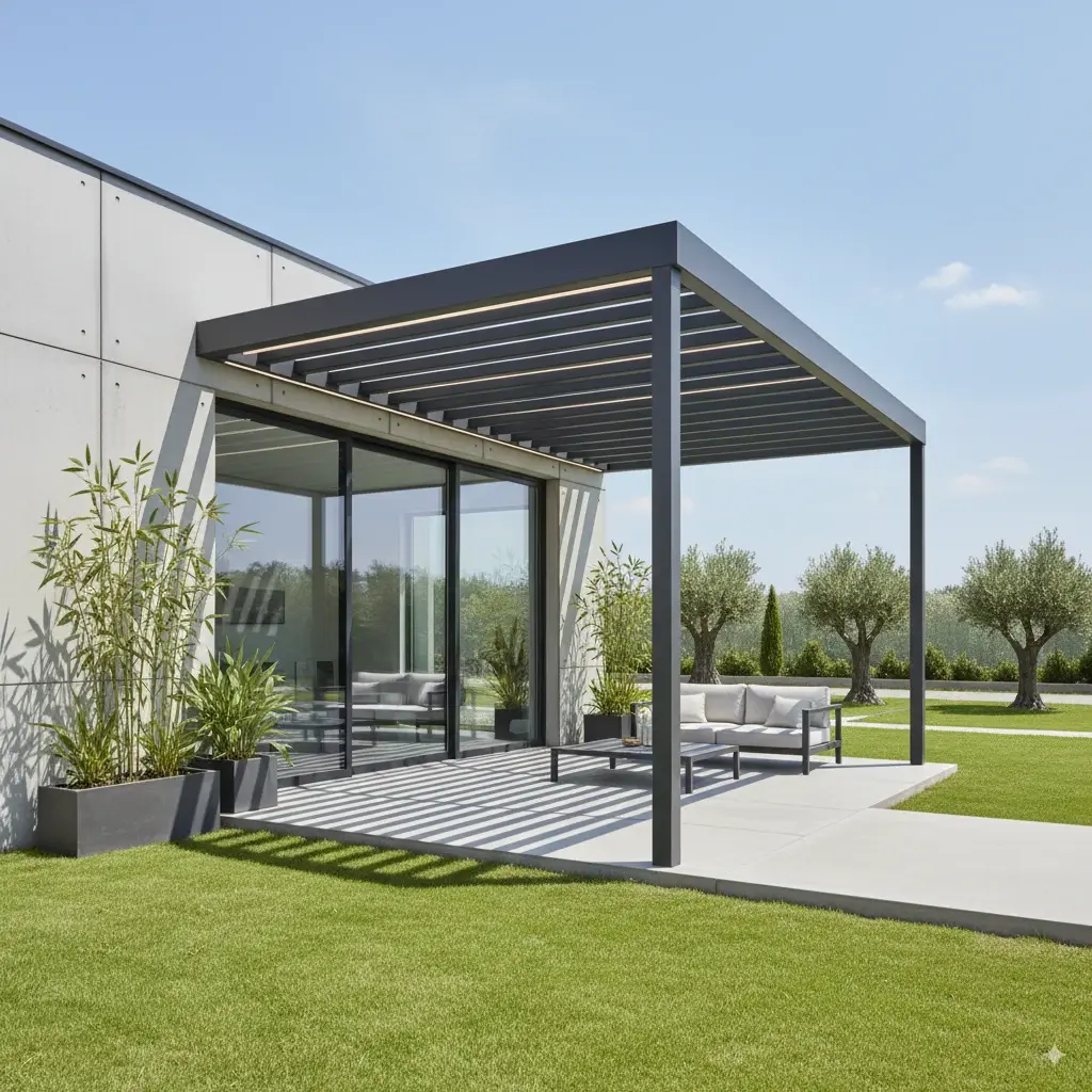 Maison avec une pergola moderne