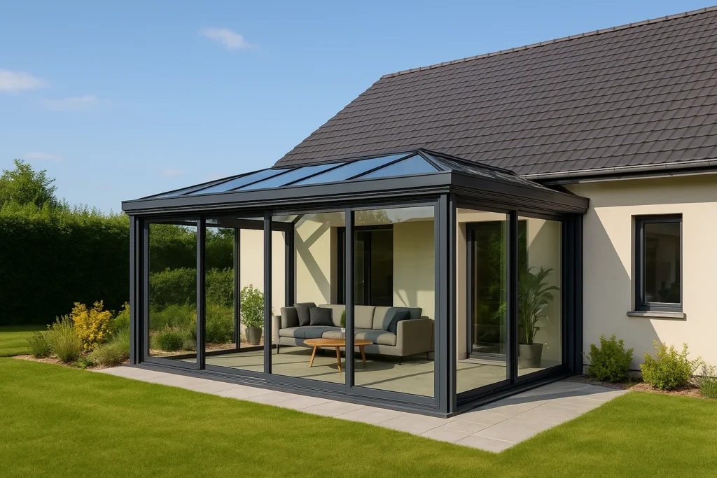 illustration montrant une maison avec véranda